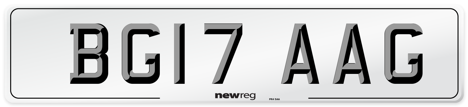 BG17 AAG Number Plate from New Reg